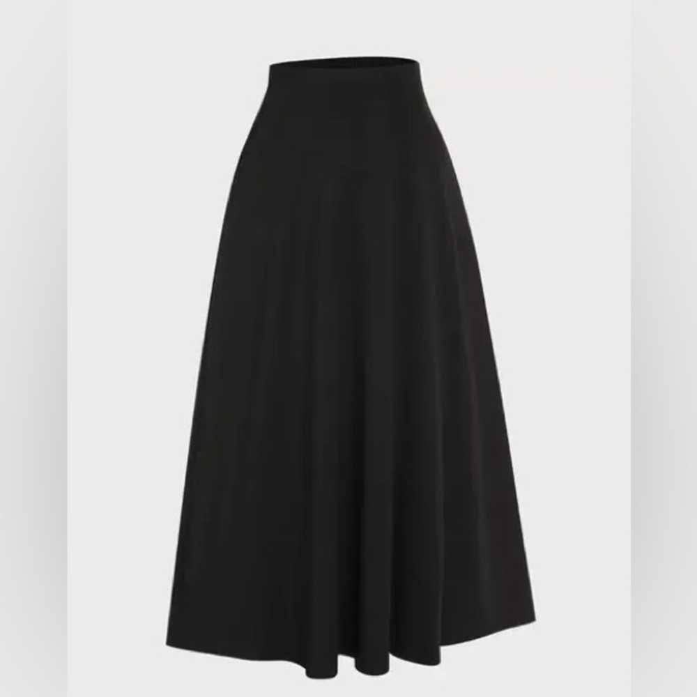 Plus Black  High Rise Swing Skirt - Picture 2 of 8